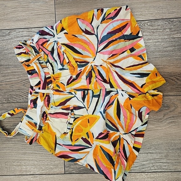 Colorful, Patterned, Linen, Women's, Summer, Vacation, Office, Travel, Shorts - Picture 6 of 6